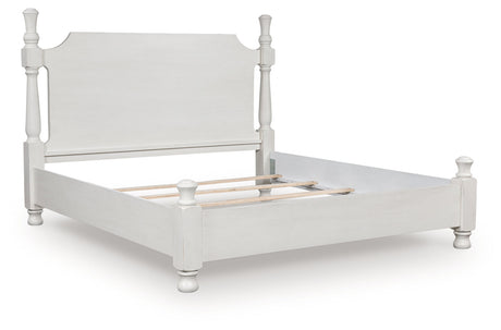 Rowlenstown Antique White Poster Bedroom Set by Ashley at Eve Furniture