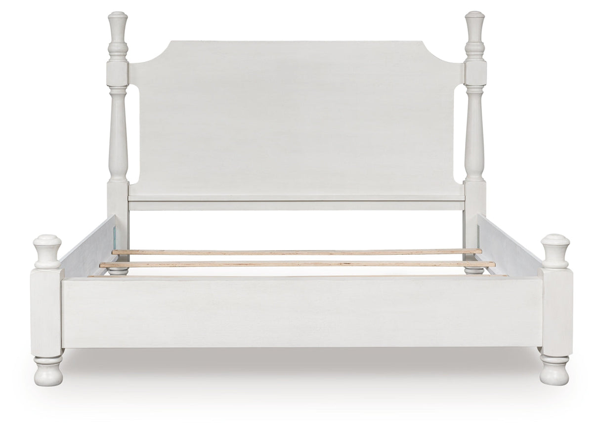 Rowlenstown Antique White Poster Bedroom Set by Ashley at Eve Furniture