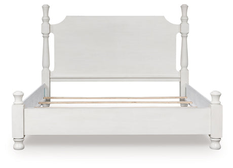 Rowlenstown Antique White Poster Bedroom Set by Ashley at Eve Furniture