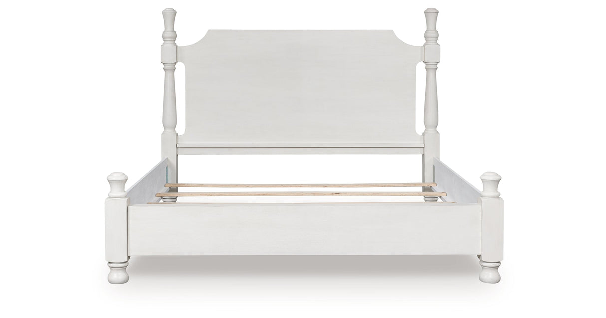 Rowlenstown Antique White Poster Bedroom Set by Ashley at Eve Furniture