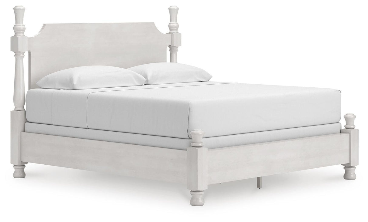 Rowlenstown Antique White Poster Bedroom Set by Ashley at Eve Furniture