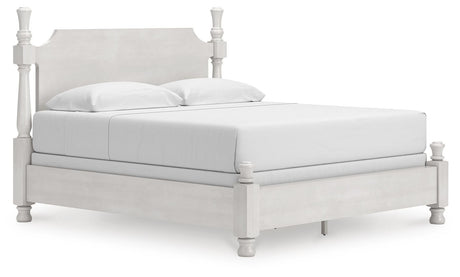 Rowlenstown Antique White Poster Bedroom Set by Ashley at Eve Furniture