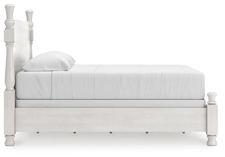 Rowlenstown Antique White Poster Bedroom Set by Ashley at Eve Furniture