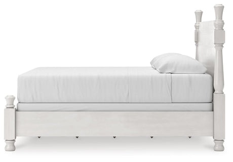 Rowlenstown Antique White Poster Bedroom Set by Ashley at Eve Furniture