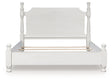 Rowlenstown Antique White Queen Poster Bed by Ashley at Eve Furniture