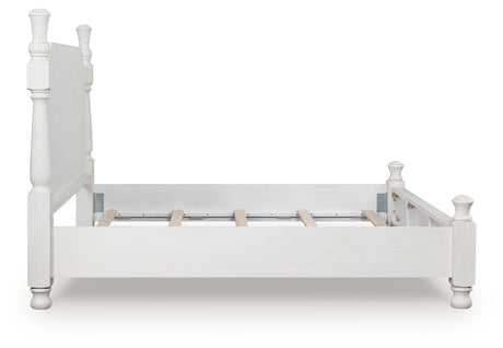 Rowlenstown Antique White Queen Poster Bed by Ashley at Eve Furniture