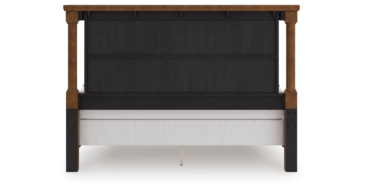 Rowlenstown Brown California King Poster Bed