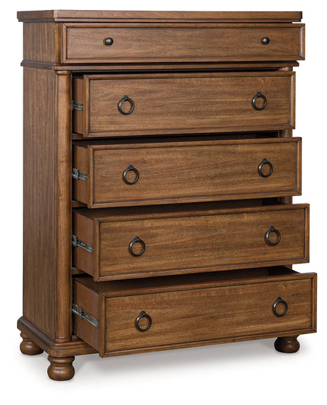 Rowlenstown Brown Chest of Drawers by Ashley at Eve Furniture