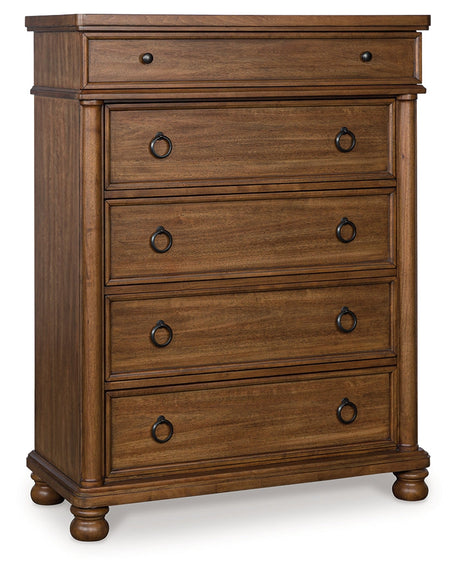 Rowlenstown Brown Chest of Drawers by Ashley at Eve Furniture