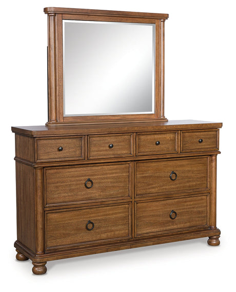 Rowlenstown Brown Dresser and Mirror by Ashley at Eve Furniture