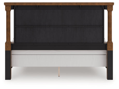 Rowlenstown Brown King Poster Bed by Ashley at Eve Furniture