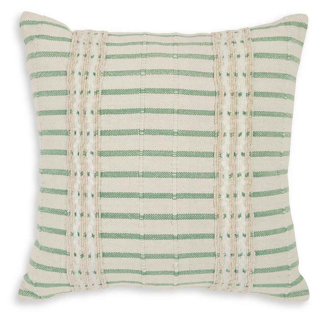 Rowton White/Green Pillow by Ashley at Eve Furniture