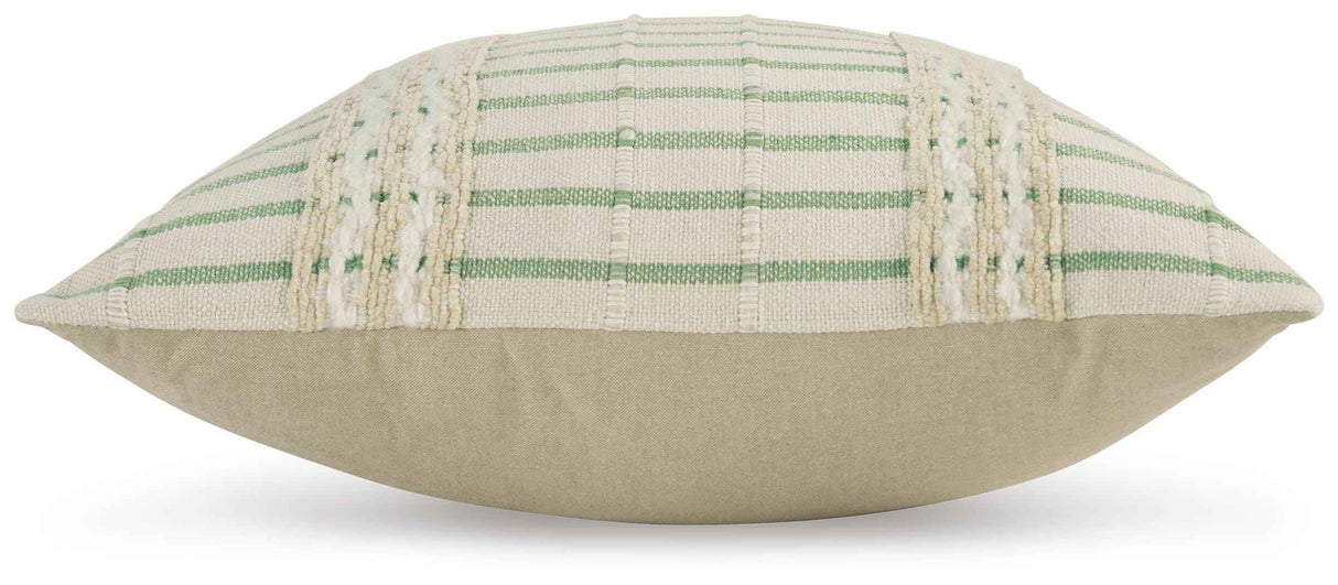 Rowton White/Green Pillow by Ashley at Eve Furniture