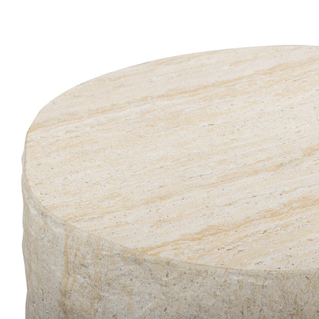 Roxanne Faux Travertine Indoor/Outdoor Concrete Side Table by TOV Furniture at Eve Furniture