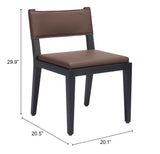 Roxas Brown Dining Chair (Set of 2) by Zuomod at Eve Furniture