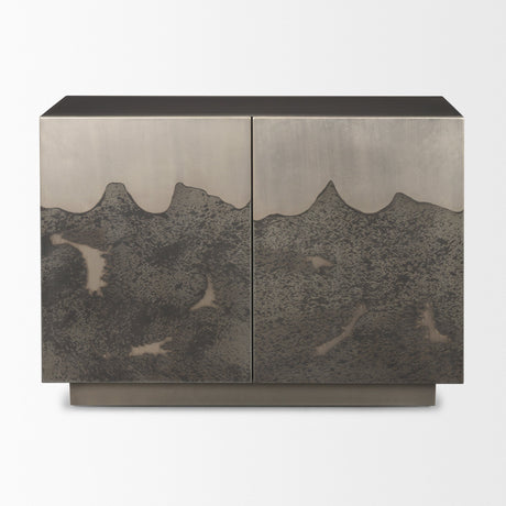 Roxdale Acid Washed Iron Metal Accent Cabinet by Mercana at Eve Furniture
