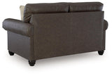Roxmere Umber Loveseat by Ashley at Eve Furniture