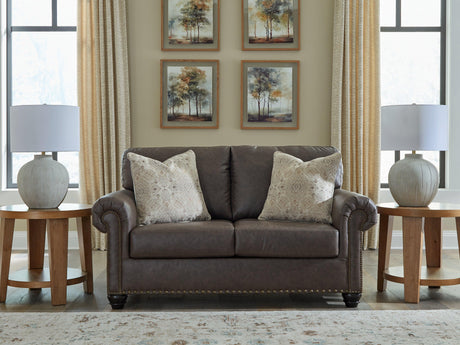 Roxmere Umber Loveseat by Ashley at Eve Furniture