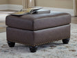 Roxmere Umber Ottoman by Ashley at Eve Furniture
