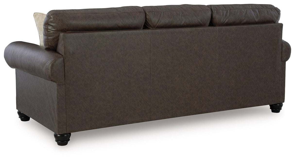 Roxmere Umber Queen Sofa Sleeper by Ashley at Eve Furniture