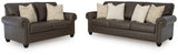 Roxmere Umber Sofa and Loveseat by Ashley at Eve Furniture