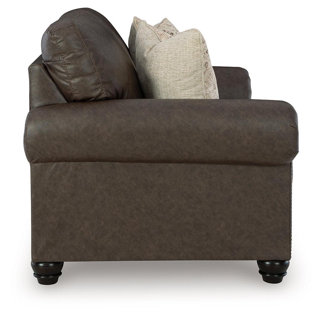Roxmere Umber Loveseat by Ashley at Eve Furniture