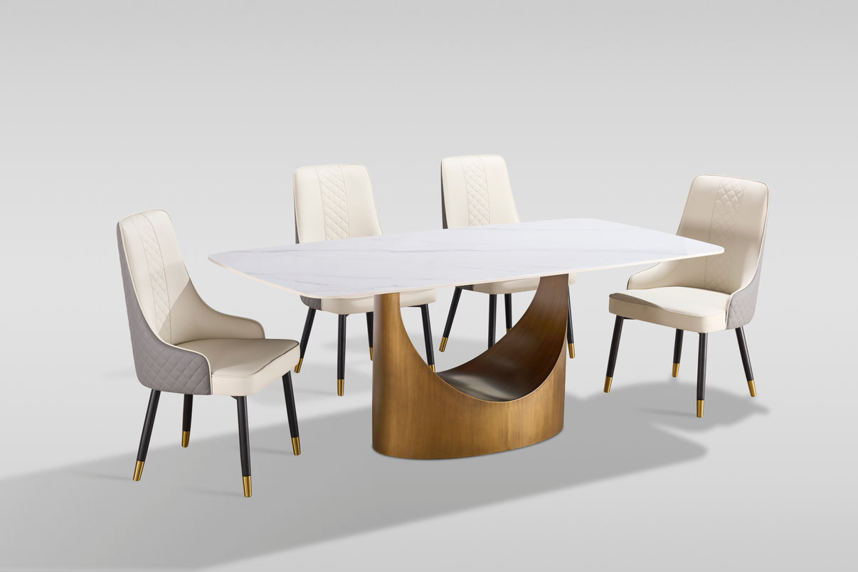 Roxy (White/Bronze) Dining Room Set by New Era Innovations at Eve Furniture
