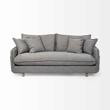Roy I 84 Inch Castlerock Gray Upholstered Three Seater Sofa by Mercana at Eve Furniture