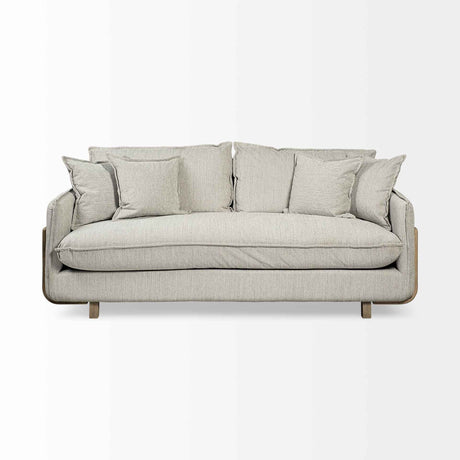 Roy I 84 Inch Frost Gray Upholstered Three Seater Sofa by Mercana at Eve Furniture
