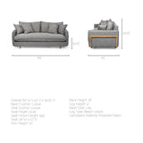 Roy I Castlerock Gray Upholstered Three Seater Sofa by Mercana at Eve Furniture