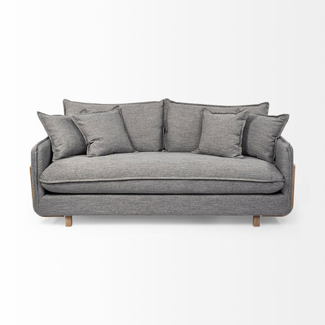 Roy I Castlerock Gray Upholstered Three Seater Sofa by Mercana at Eve Furniture