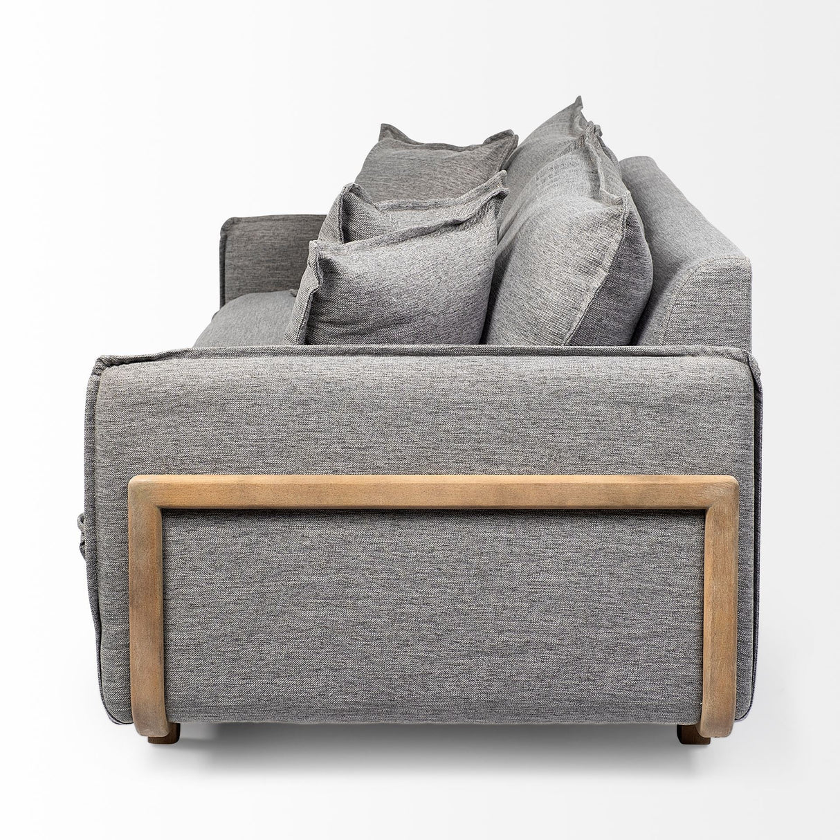 Roy I Castlerock Gray Upholstered Three Seater Sofa by Mercana at Eve Furniture