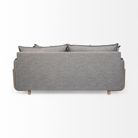 Roy I Castlerock Gray Upholstered Three Seater Sofa by Mercana at Eve Furniture