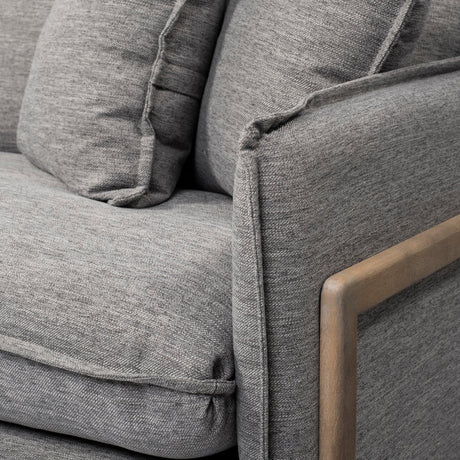 Roy I Castlerock Gray Upholstered Three Seater Sofa by Mercana at Eve Furniture