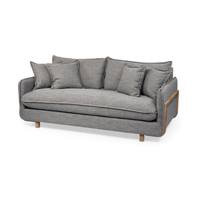 Roy I Castlerock Gray Upholstered Three Seater Sofa by Mercana at Eve Furniture