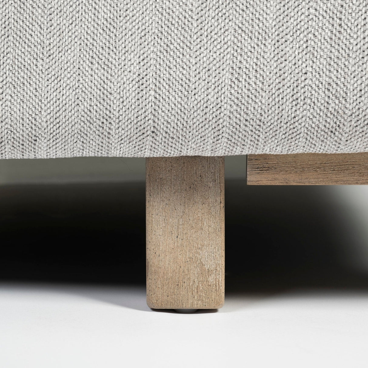 Roy I Frost Gray Upholstered Three Seater Sofa by Mercana at Eve Furniture
