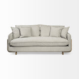 Roy I Frost Gray Upholstered Three Seater Sofa by Mercana at Eve Furniture