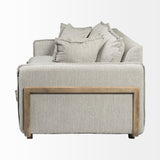 Roy I Frost Gray Upholstered Three Seater Sofa by Mercana at Eve Furniture