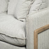 Roy I Frost Gray Upholstered Three Seater Sofa by Mercana at Eve Furniture