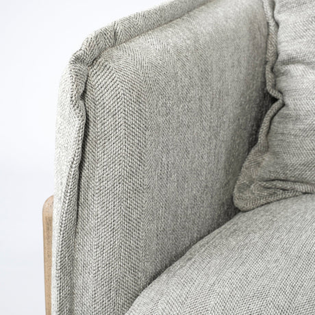 Roy I Frost Gray Upholstered Three Seater Sofa by Mercana at Eve Furniture