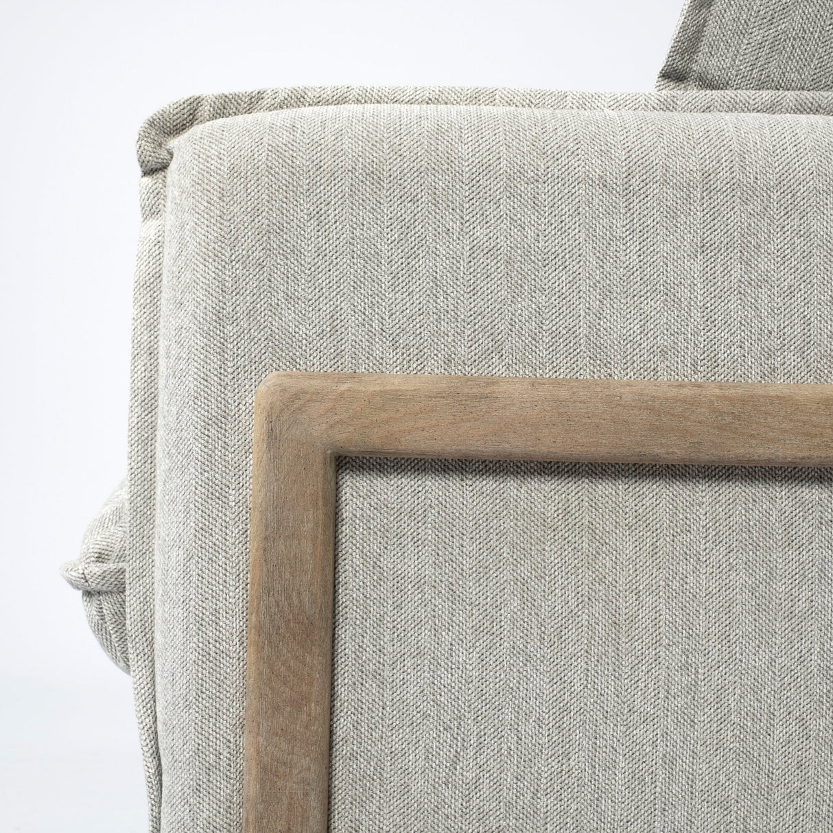 Roy I Frost Gray Upholstered Three Seater Sofa by Mercana at Eve Furniture