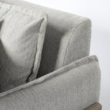 Roy I Frost Gray Upholstered Three Seater Sofa by Mercana at Eve Furniture