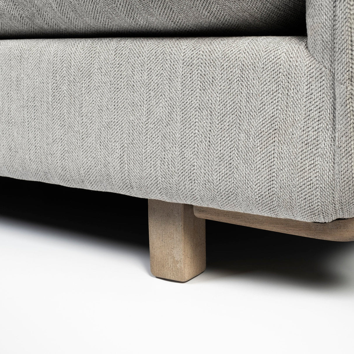 Roy I Frost Gray Upholstered Three Seater Sofa by Mercana at Eve Furniture