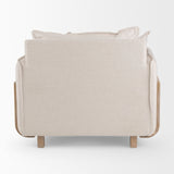 Roy II Beige Upholstered and Brown Wood Frame Arm Chair by Mercana at Eve Furniture