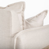 Roy II Beige Upholstered and Brown Wood Frame Arm Chair by Mercana at Eve Furniture