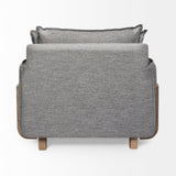 Roy II Castlerock Gray Upholstered and Brown Wood Frame Arm Chair by Mercana at Eve Furniture