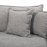 Roy II Castlerock Gray Upholstered and Brown Wood Frame Arm Chair by Mercana at Eve Furniture