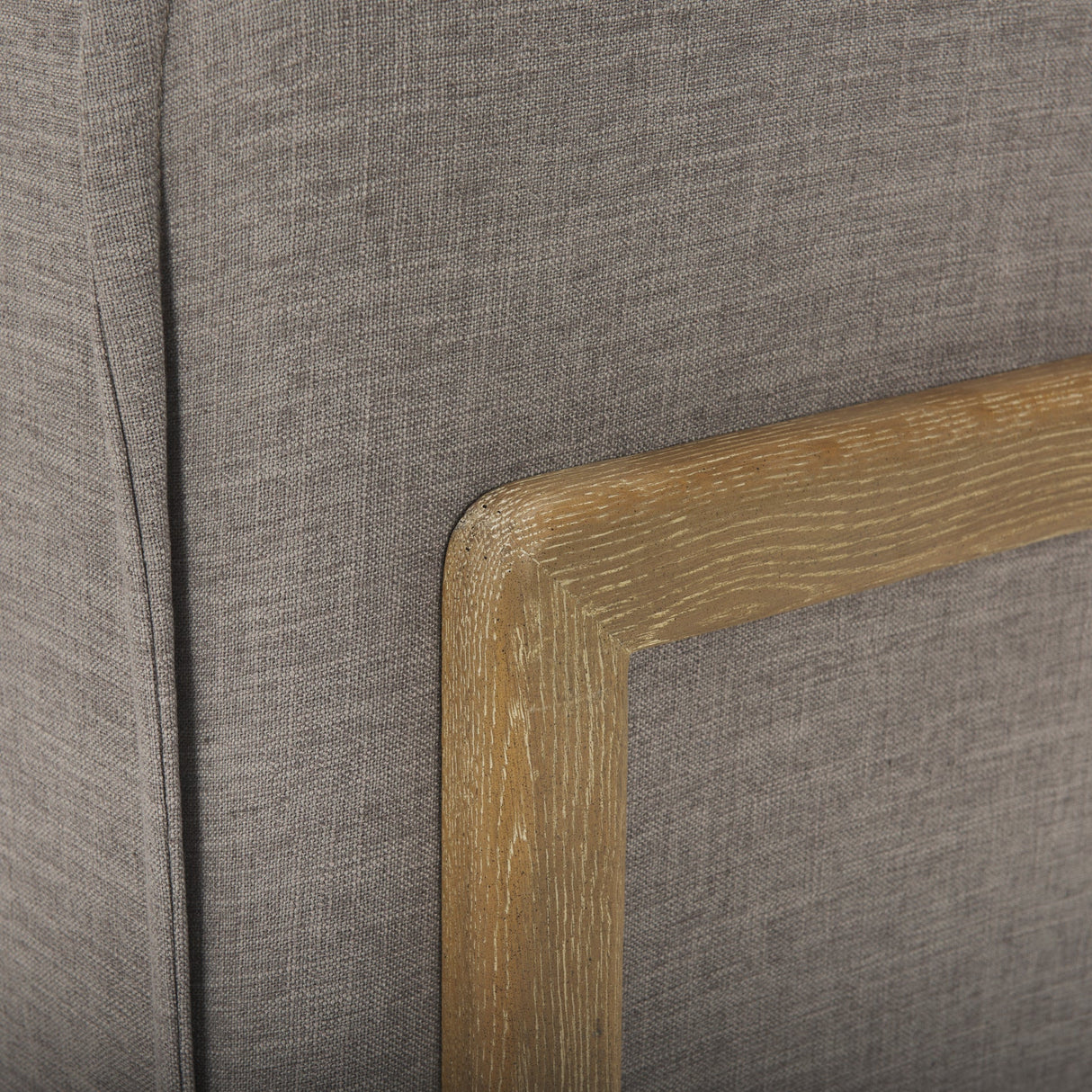 Roy II Flint Gray Upholstered and Brown Wood Frame Arm Chair by Mercana at Eve Furniture