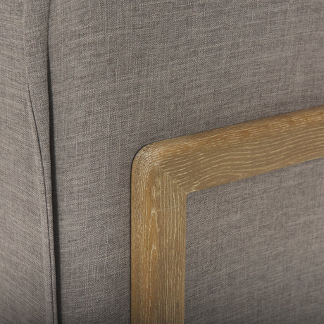 Roy II Flint Gray Upholstered and Brown Wood Frame Arm Chair by Mercana at Eve Furniture