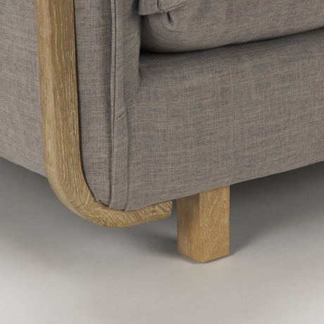 Roy II Flint Gray Upholstered and Brown Wood Frame Arm Chair by Mercana at Eve Furniture